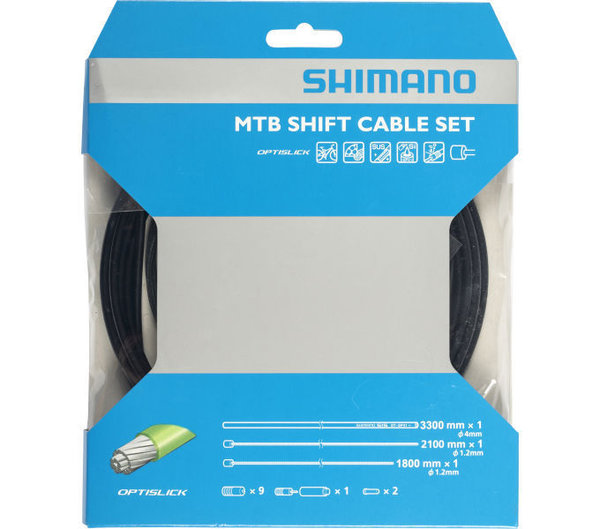 Shimano Schaltzug-Set MTB OPTISLICK 2x 2.100 Edelstahl schwarz